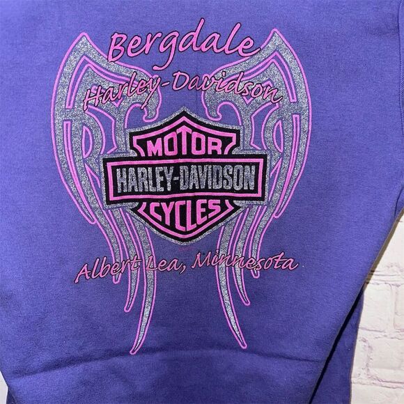 Harley-Davidson Women's Purple Graphic V-Neck T-Shirt Size Small - Picture 6 of 8